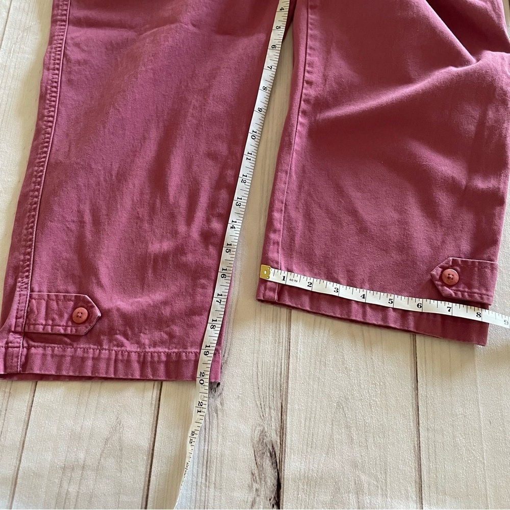 Christopher & Banks Cropped Pants Women’s 6 Pink Button Flap Pocket Y2K Casual - Picture 12 of 14